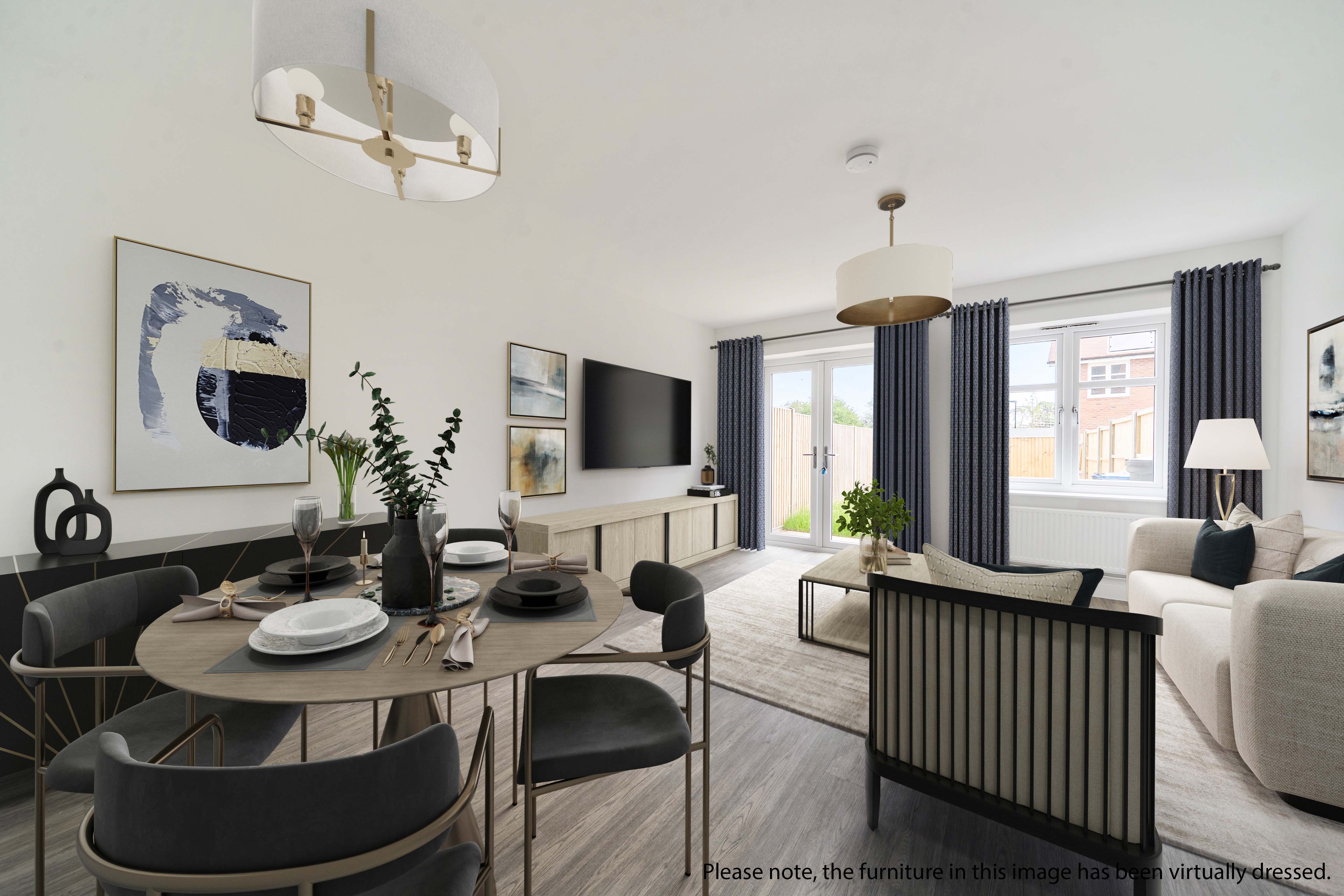Living room Virtual Staging at Leighwood Fields